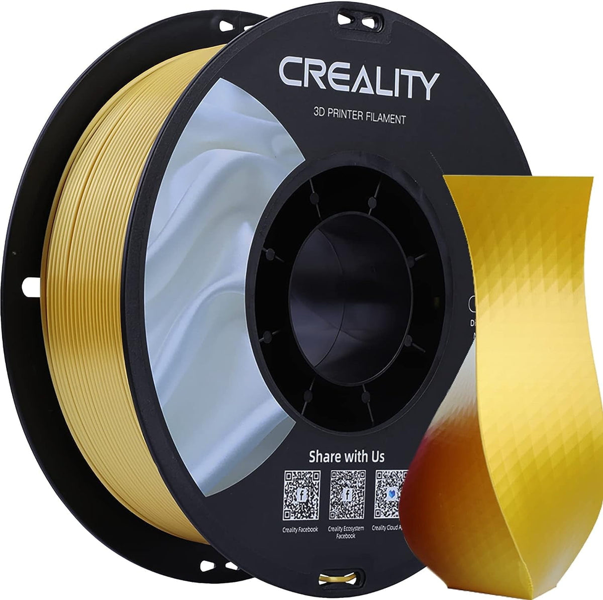 Creality 3D Printing Silk PLA Filament 3D Printer Gold Silver Shiny Filaments 1.75mm Neatly Wound Dimensional Accuracy +/- 0.03 mm Silk Smooth Printing 2.2lbs for Most 3D Printers