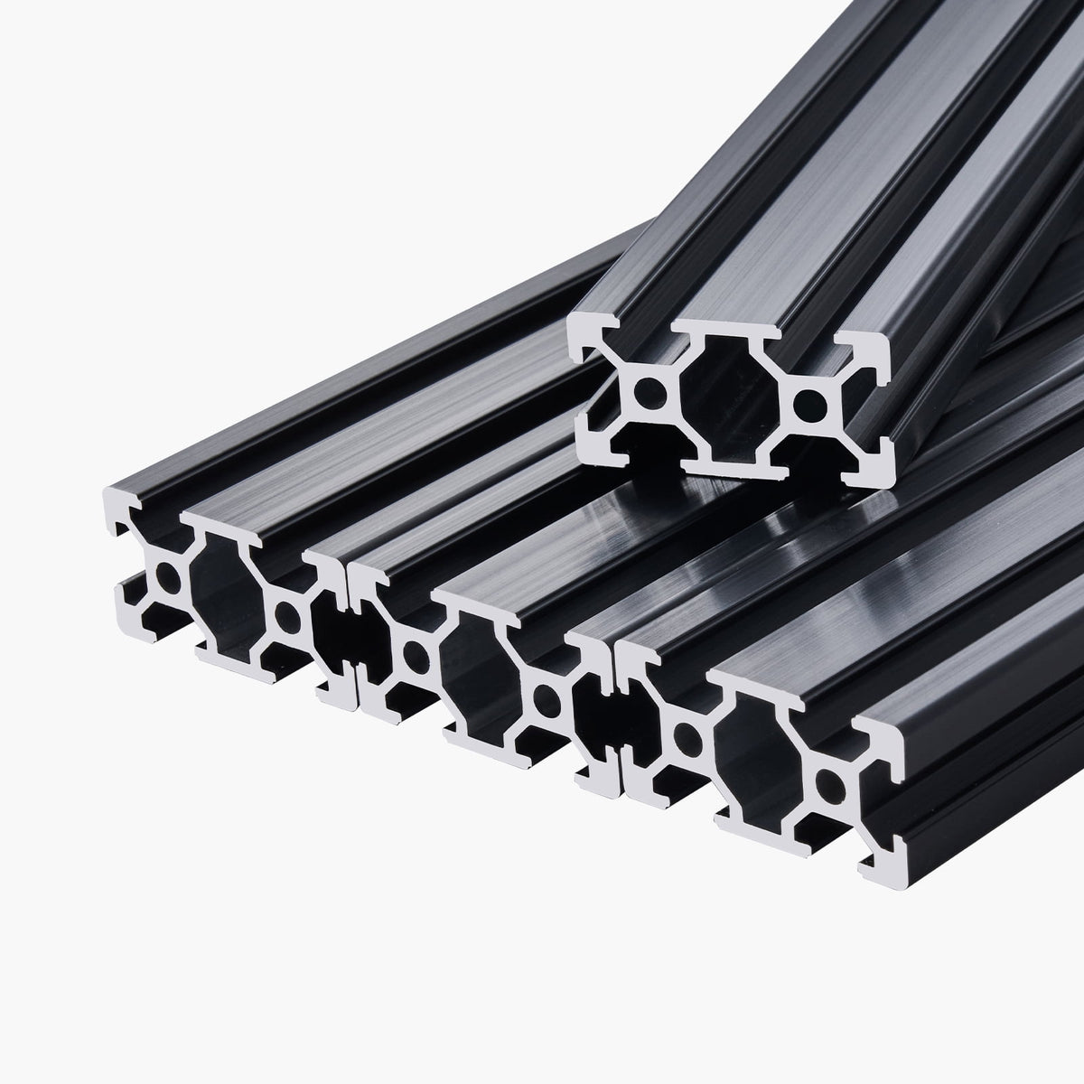 KFFKFF 5PCS 78.7 in (2000mm) T Slot 2040 Aluminum Extrusion Profile, European Standard Anodized Linear Rail, Durable Aluminum Rail for 3D Printer, CNC Projects, Laser Engraving, Black