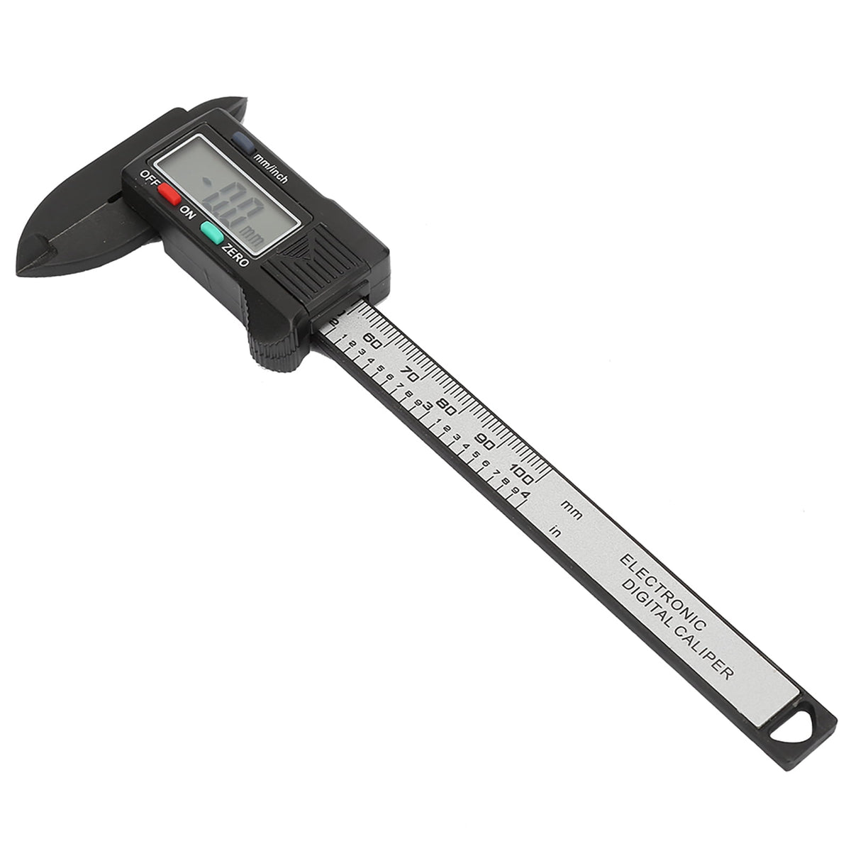 M Buder Practical 100 mm / 4 in Electronic Digital Vernier Caliper Measuring Tool With Large LCD Screen Display, Carbon Fiber Plastic, 0.1mm Resolution, Perfect For DIY & Jewelry (Without Battery)
