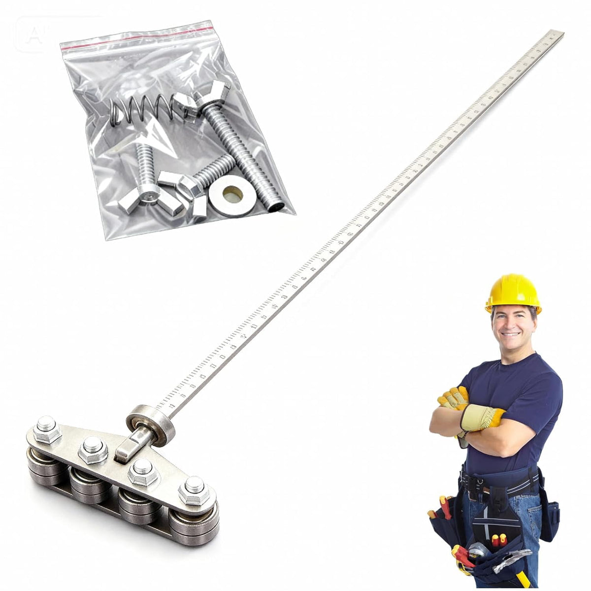 Positioning Calipers for Precise Measurements & Easy Wood Cutting, Stainless Steel Cutting Guide for Circular Saws, Adjustable Guide Rail 50cm/20in