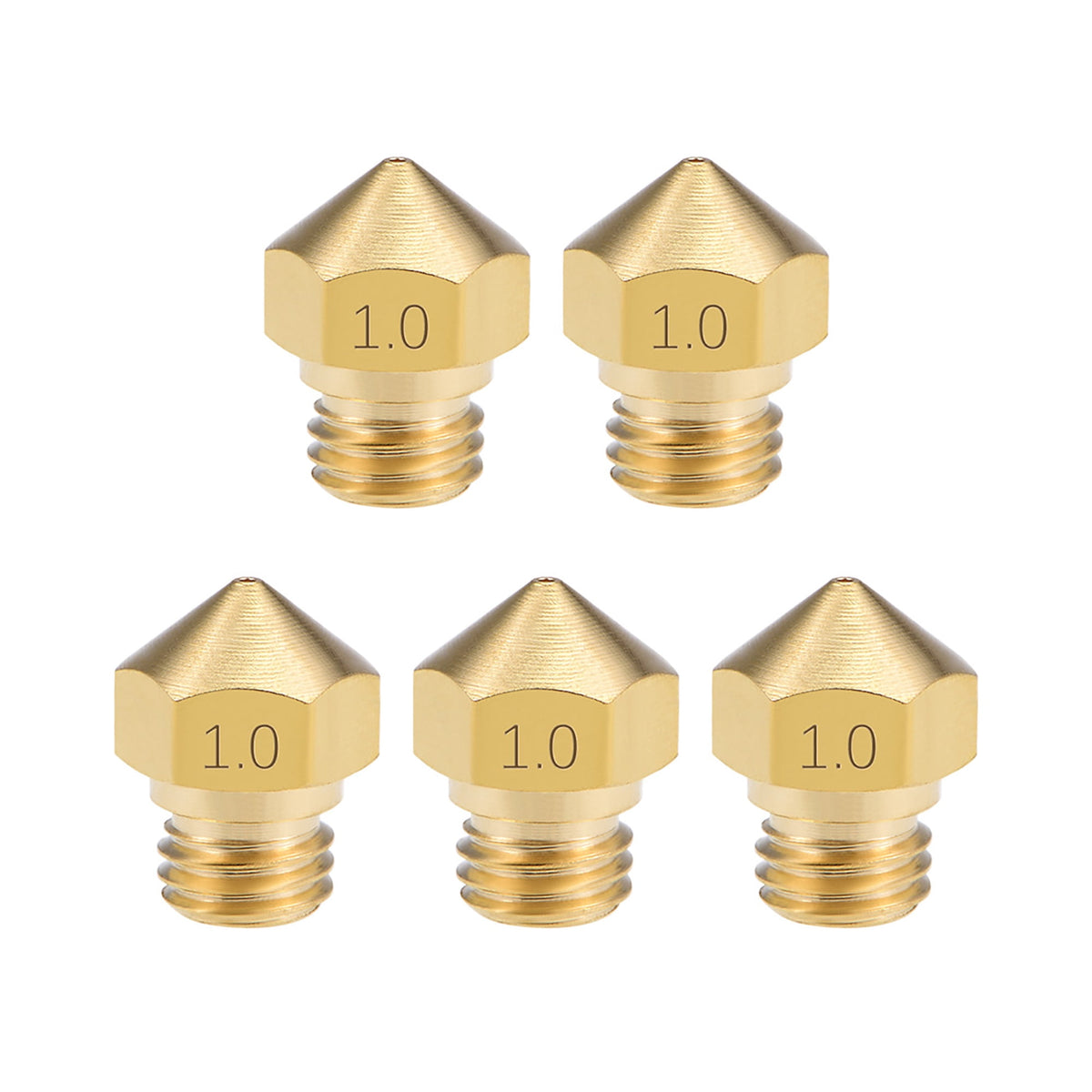 0.4mm 3D Printer Nozzle Head M7 Thread Replacement for MK10 1.75mm Extruder Print Brass 5pcs