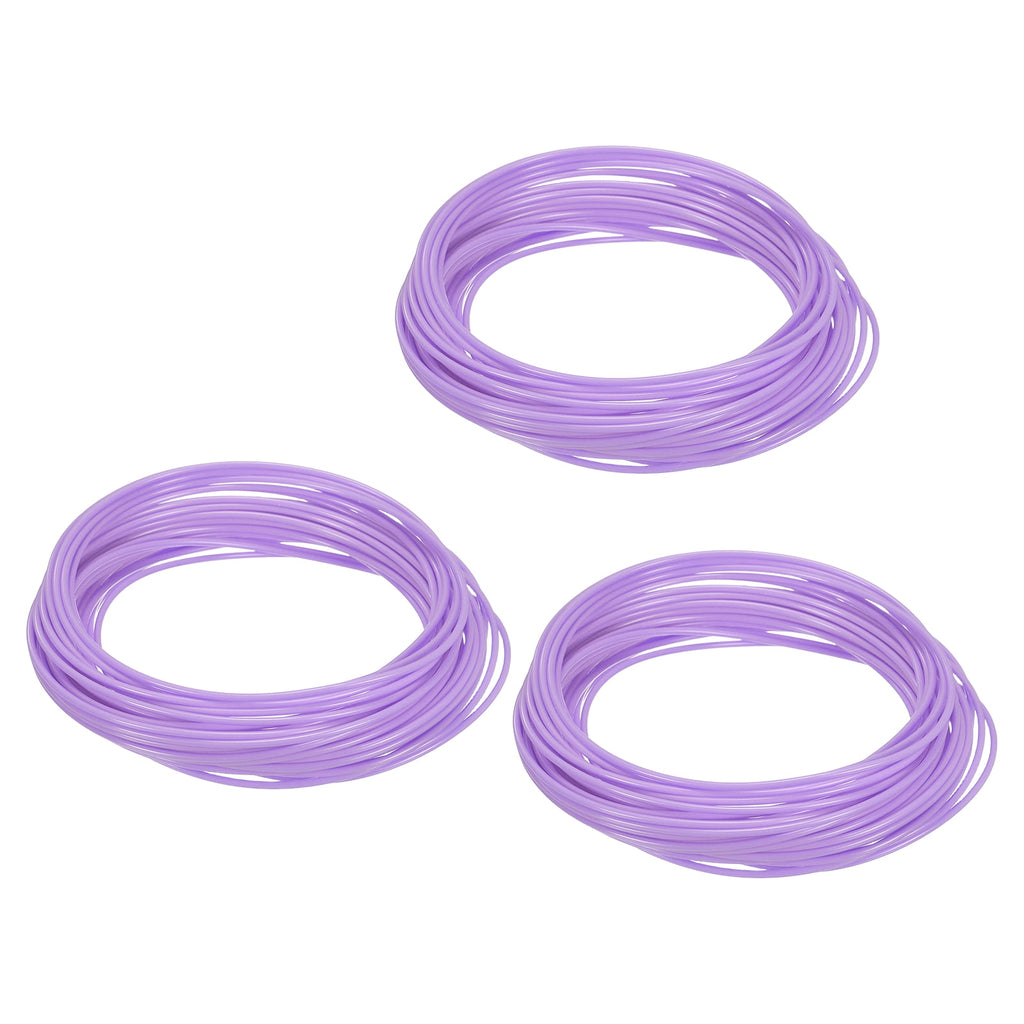 Uxcell 3D Pen Filament 3Pcs 1.75mm Total Length 196.8 Feet Light Purple PLA, 3D Pen Filament Refills Low Warping, for Creating Pictures Printed Model Printing Pen