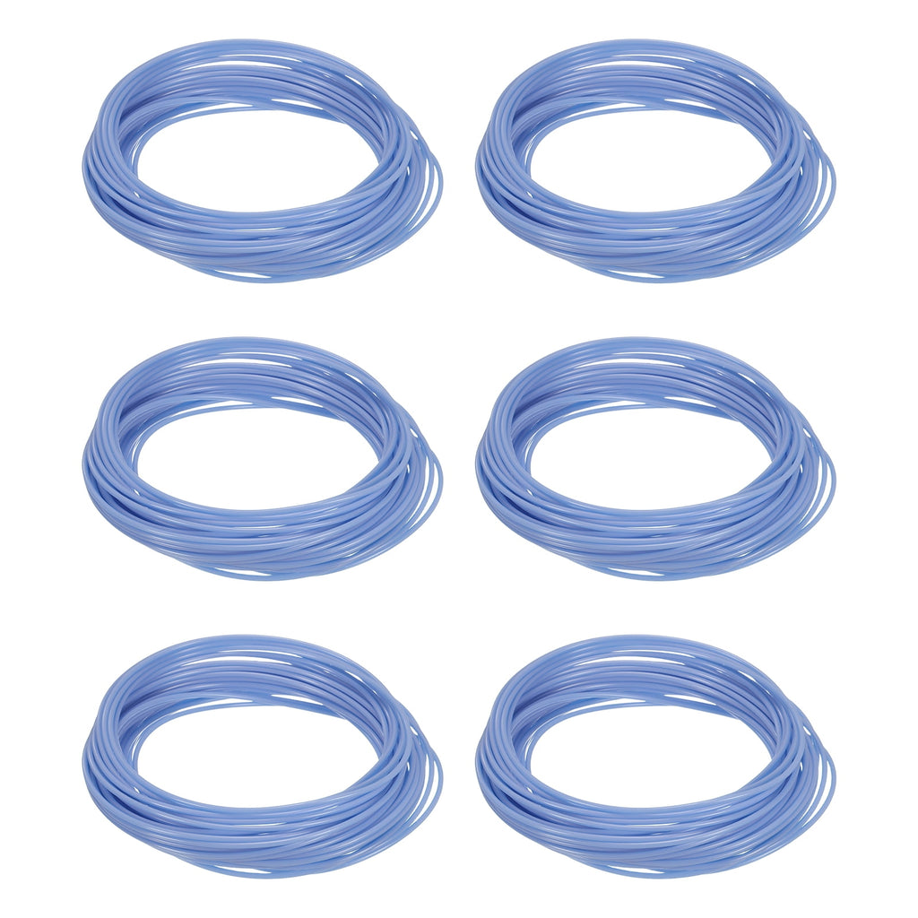 Uxcell 3D Pen Filament 6Pcs 1.75mm Total Length 196.8 Feet Fluorescent Blue PLA, 3D Pen Filament Refills Low Warping, for Creating Pictures Printed Model Printing Pen