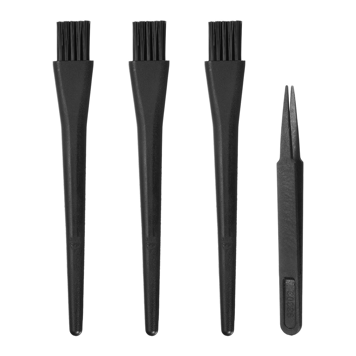 Uxcell ESD Brush, 3Pcs Electronic Cleaning Brush Set with Tweezers Anti Static Cleaning Tools Plastic Pen-Shaped Nylon for PCB Computer Keyboard Camera 3D Printers, 18x18mm Bristles