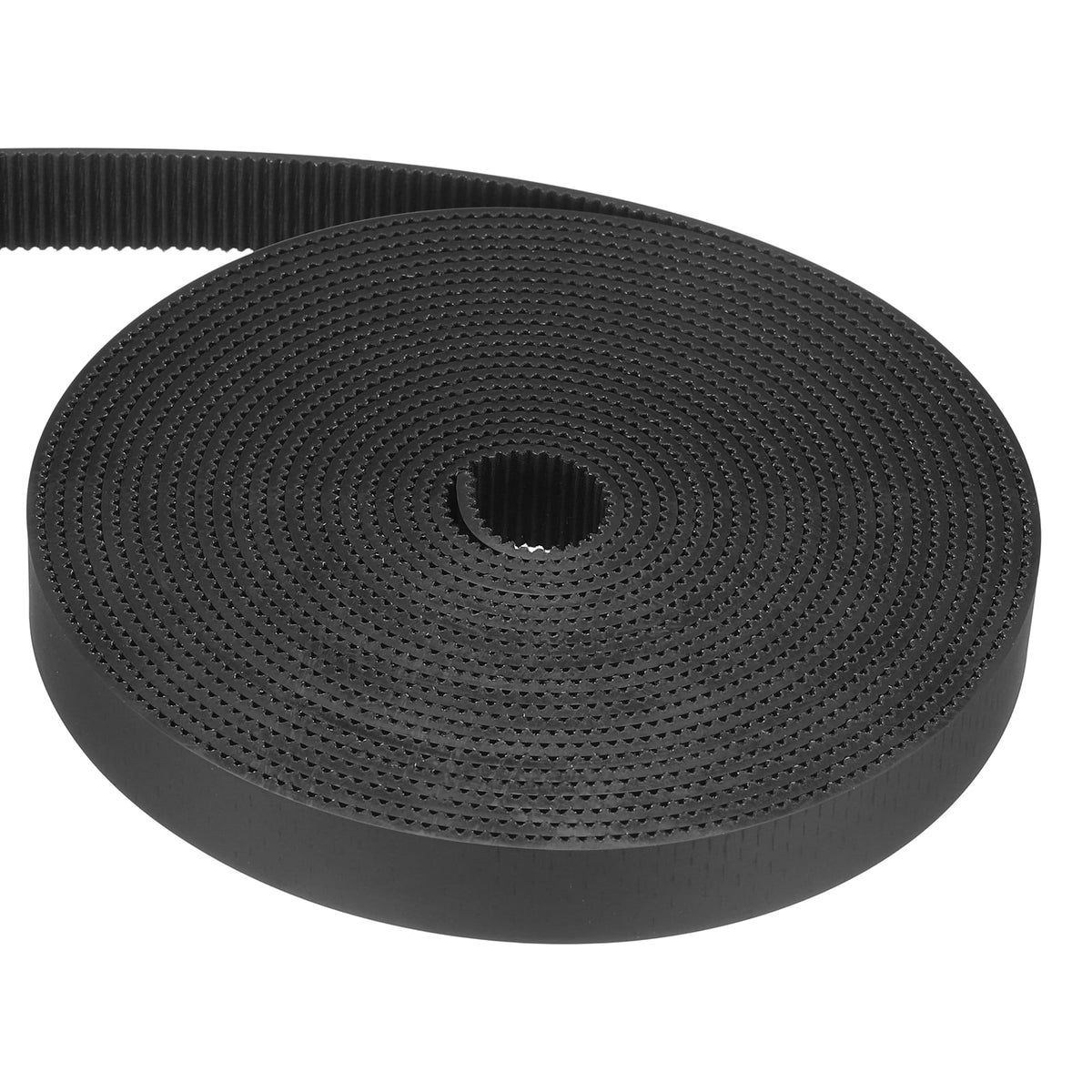 Uxcell PU Steel Cord 2GT Timing Belt Black Cloth Teeth 15x5000mm 2mm Pitch 2mm Thick White Open Loop Pulley Timing Belt for 3D Printer