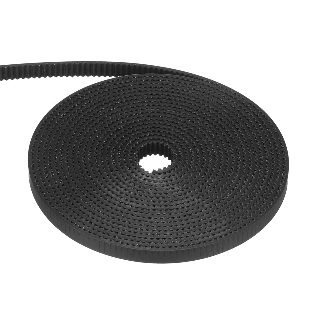 Uxcell PU Steel Cord 2GT Timing Belt Black Cloth Teeth 6x2000mm 2mm Pitch 2mm Thick White Open Loop Pulley Timing Belt for 3D Printer