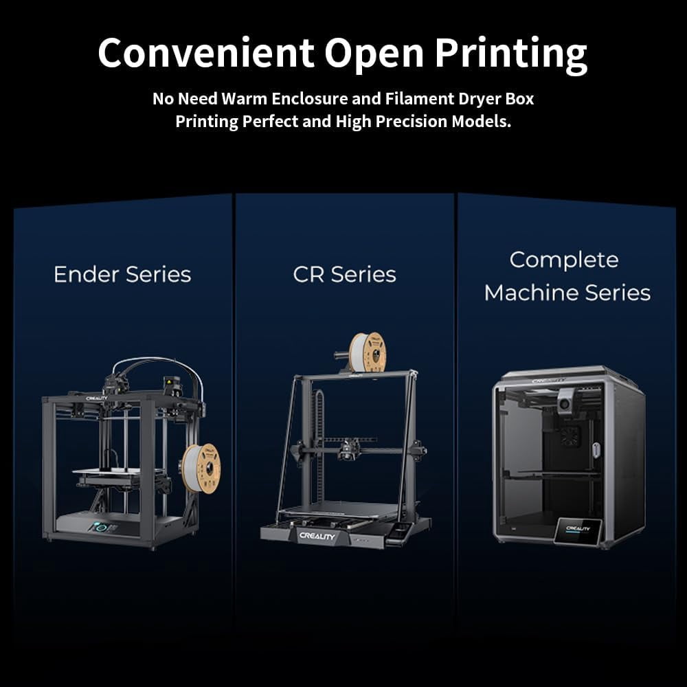 Creality Hyper ABS Filament 3D Printer Filament 1.75mm 350mm/s High-Speed Printing Dimensional Accuracy ± 0.05 mm 2.2lbs Compatible with Most 3D Printers, White