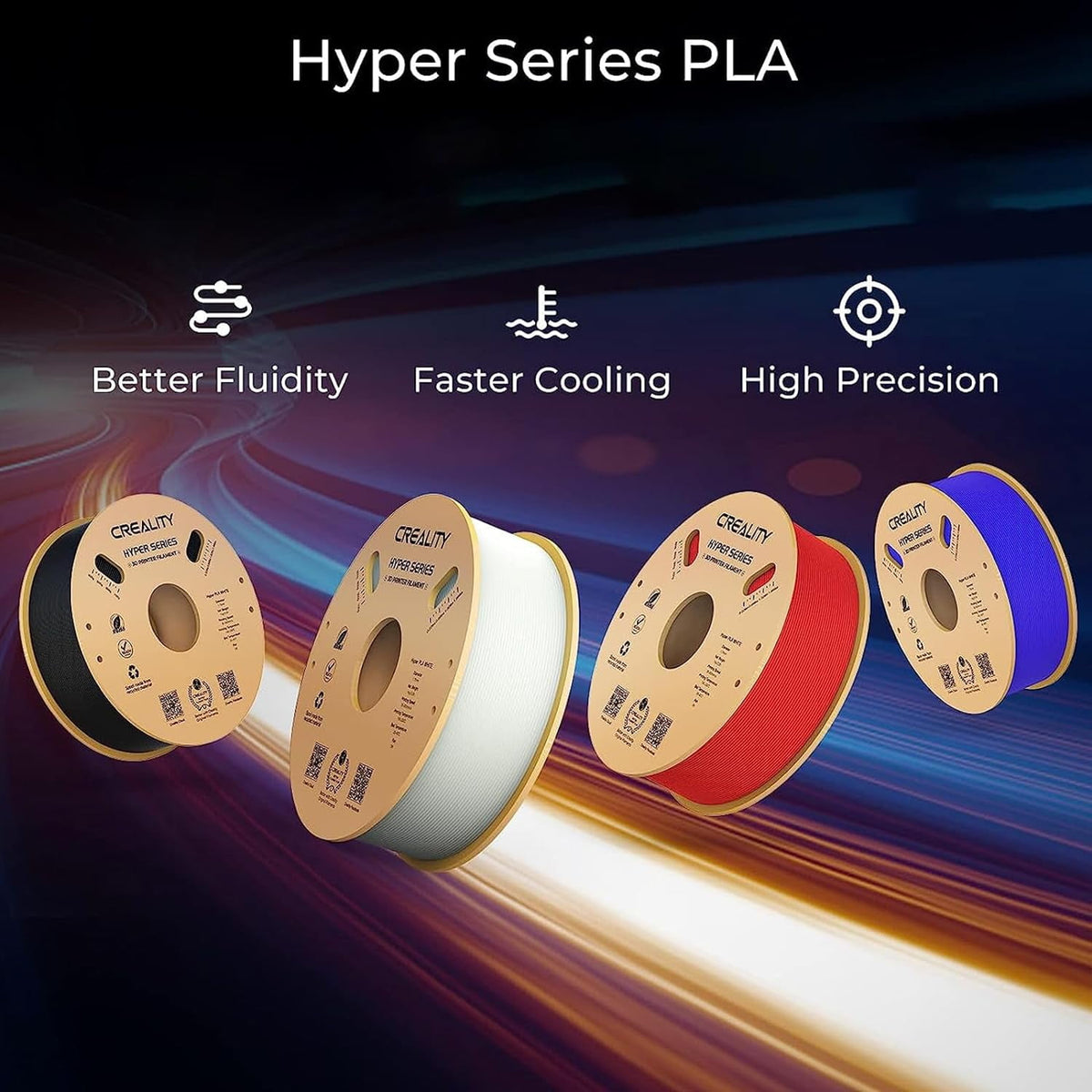 Creality Hyper PLA Filament 5kg/11lbs Spool K1 Max/Ender 3 V3 SE/KE Fused Deposition Modeling 3D Printer Filament 1.75 mm for Home Shcool Office Beginners