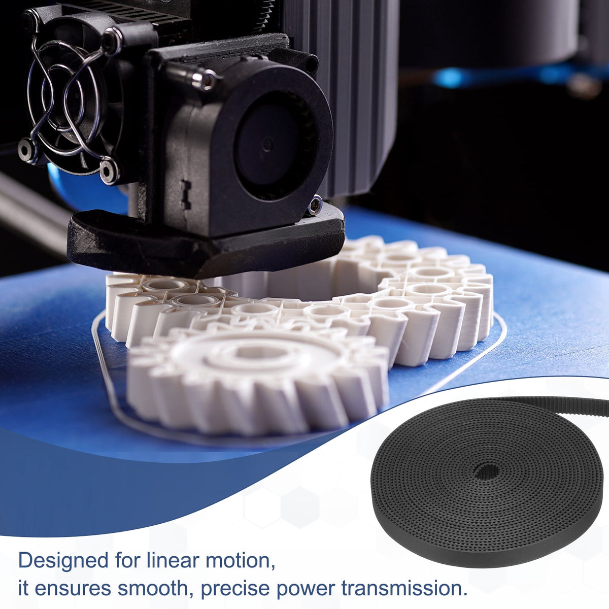 Uxcell Rubber 2GT Timing Belt 10x5000mm 2mm Pitch 2mm Thick Black Open Loop Pulley Timing Belt for 3D Printer