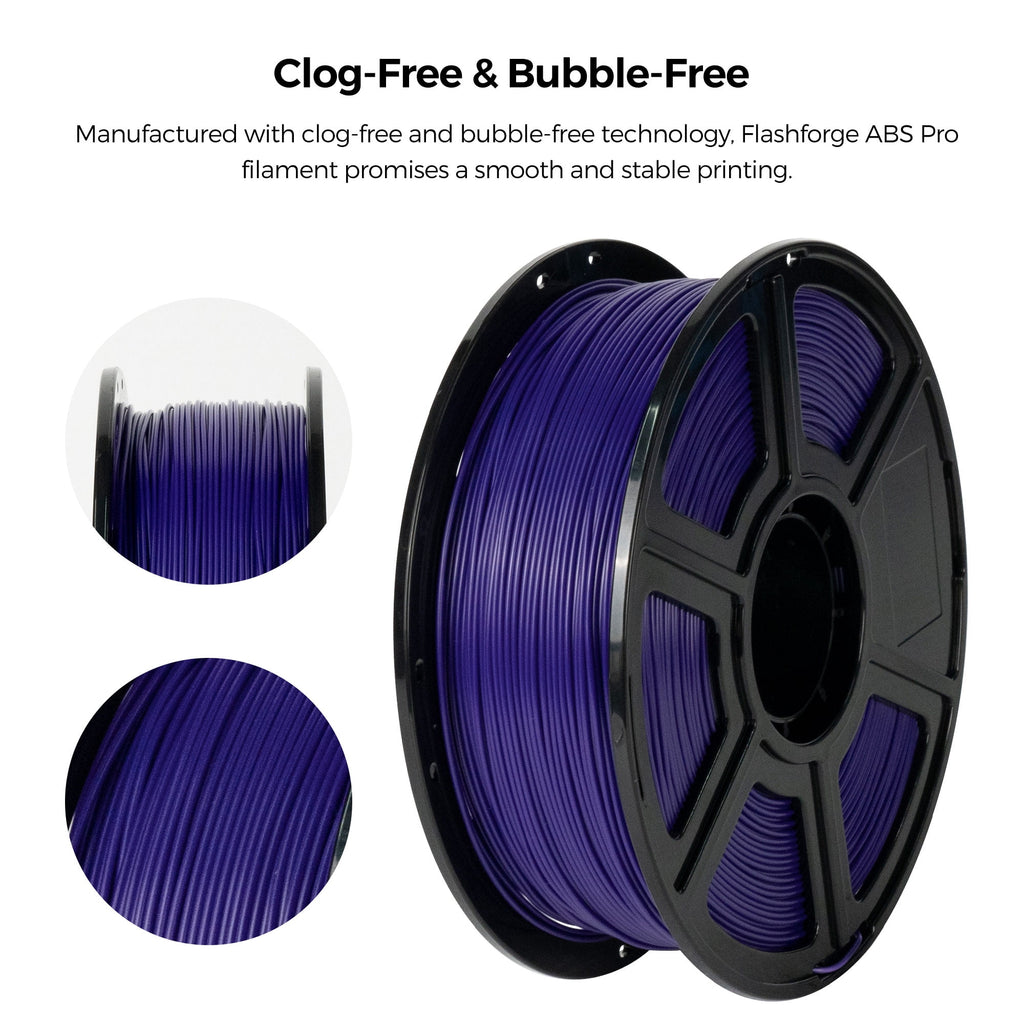 Flashforge ABS Pro Filament 1.75mm, 1KG/2.2lbs ABS Pro 3D Printer Filament, Black