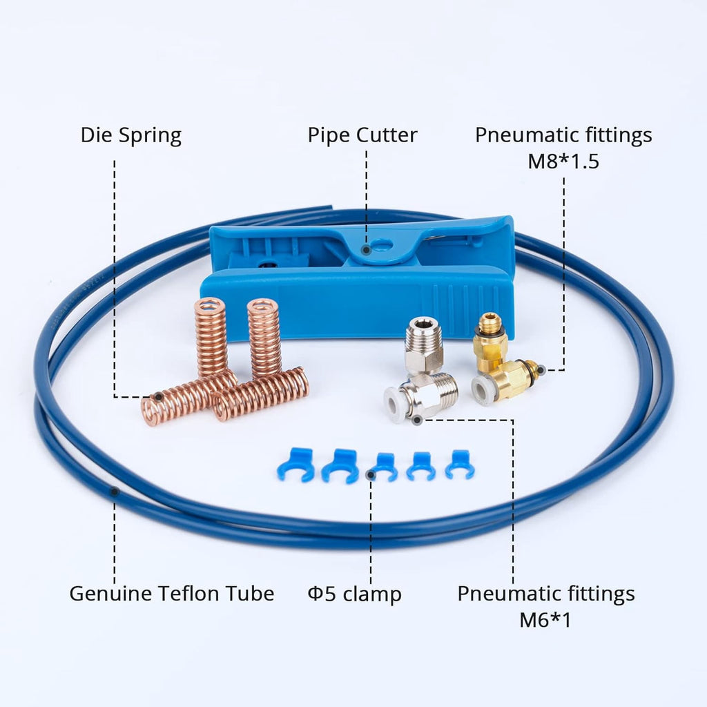 Capricorn Teflon Tube Bowden PTFE Tubing XS Series 1M for 1.75mm Filament with 2X PC4-M6 & 2X PC4-M8 Pneumatic Fittings & Tube Cutter for Creality Ender 3/Ender 3 V2/Ender 3 Pro/CR-10 3D Printer
