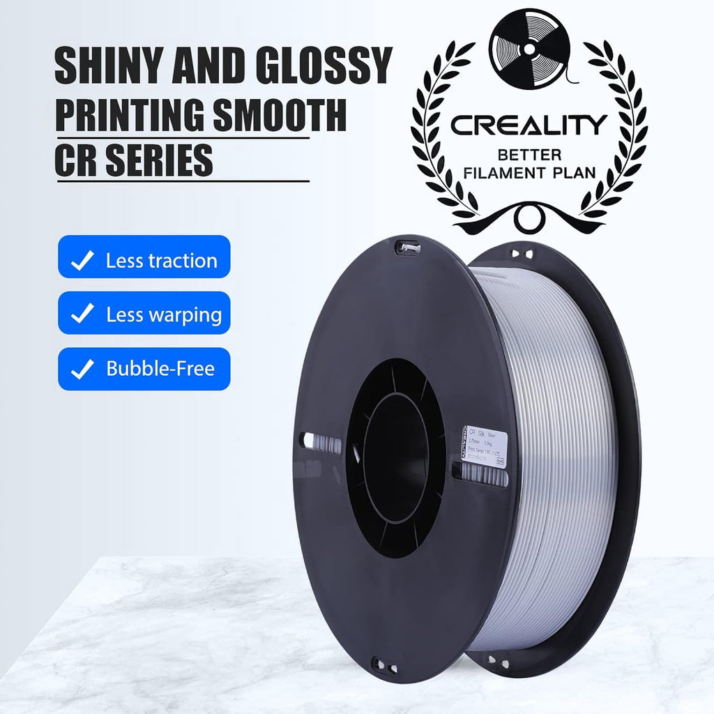 Creality 3D Printing Silk PLA Filament 3D Printer Gold Silver Shiny Filaments 1.75mm Neatly Wound Dimensional Accuracy +/- 0.03 mm Silk Smooth Printing 2.2lbs for Most 3D Printers