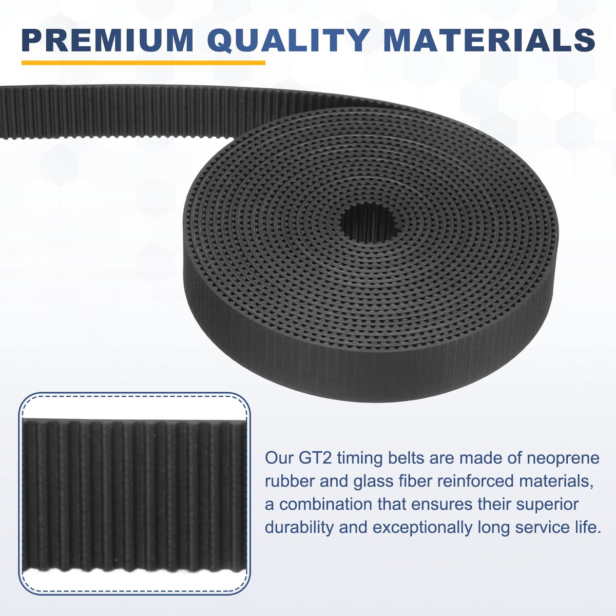Uxcell Rubber 2GT Timing Belt 15x2000mm 2mm Pitch 2mm Thick Black Open Loop Pulley Timing Belt for 3D Printer