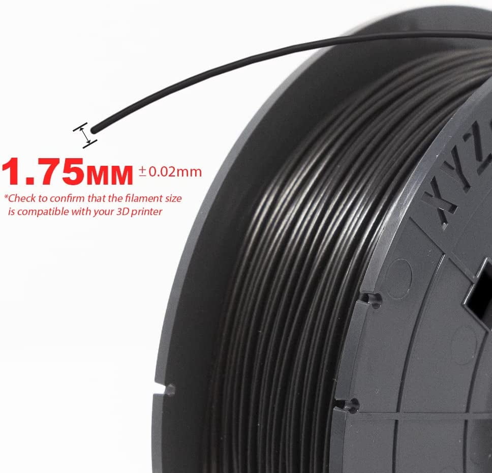 XYZPrinting ABS 3D Printer Filament, No NFC, Dimensional Accuracy +/- 0.02 mm, 1kg Spool, 1.75 mm, BLACKN 1KG Black