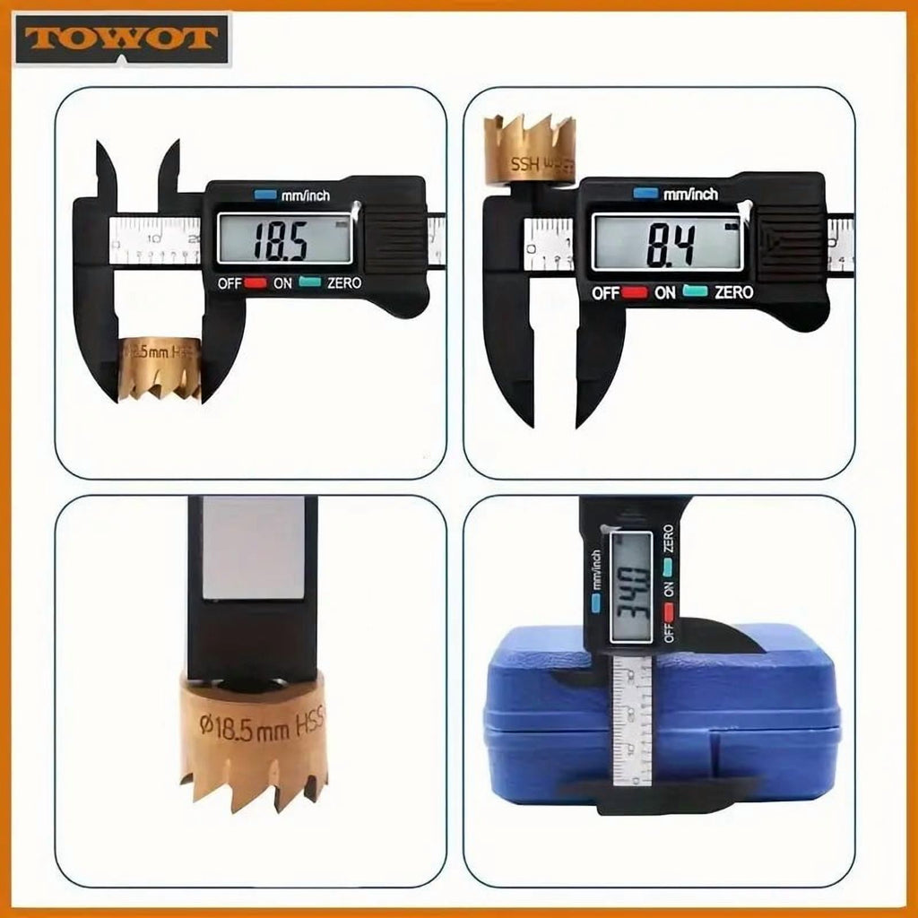 DEXIMRO Digital Caliper Measuring Tool, Stainless Steel Vernier Caliper Digital Micrometer with Large LCD Screen, Easy Switch from Inch Metric Fraction, 4 Inch Caliper Tool for DIY/Household