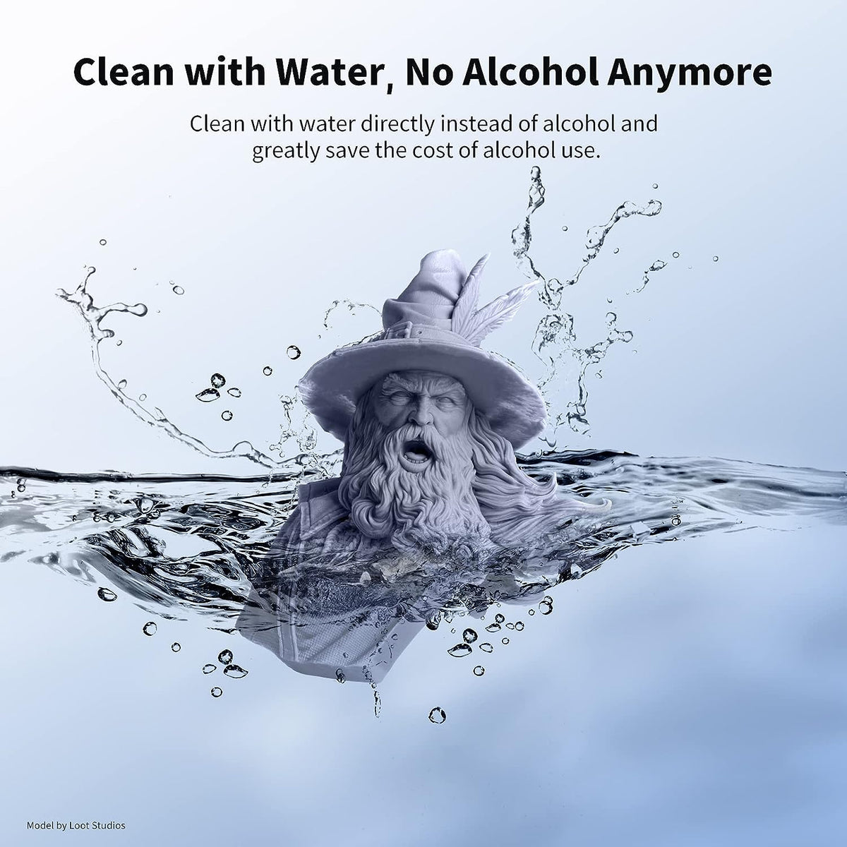 ANYCUBIC Water-Wash Resin For LCD 3D Printer High Precision Low Odor Low Viscosity 3D Printing Standard Photopolymer(Gray 2kg)