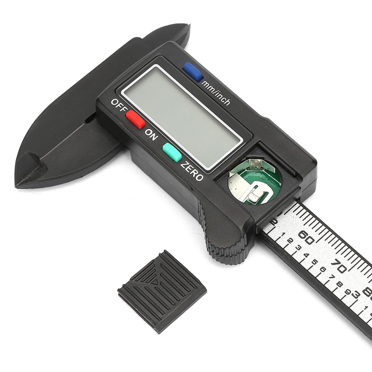 M Buder Practical 100 mm / 4 in Electronic Digital Vernier Caliper Measuring Tool With Large LCD Screen Display, Carbon Fiber Plastic, 0.1mm Resolution, Perfect For DIY & Jewelry (Without Battery)