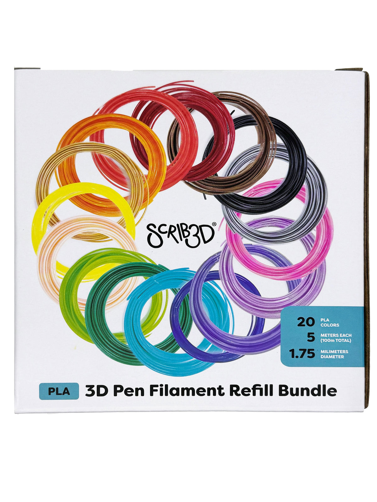 SCRIB3D Filament Refills (20 Colors, 1.75mm PLA)