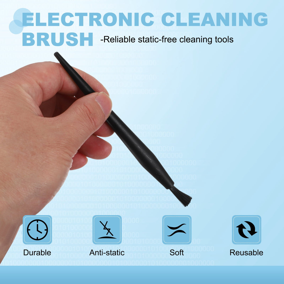 Uxcell ESD Brush, 5Pcs Electronic Cleaning Brush Set with Tweezers Anti Static Cleaning Tools Plastic Pen-Shaped Nylon for PCB Computer Keyboard Camera 3D Printers, 18x12mm Bristles