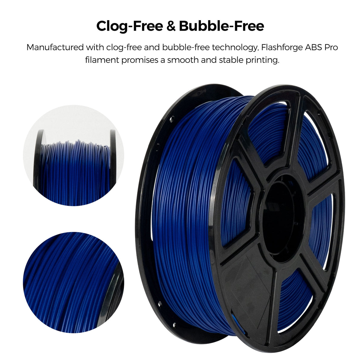 Flashforge ABS Pro Filament 1.75mm, 1KG/2.2lbs ABS Pro 3D Printer Filament, Black