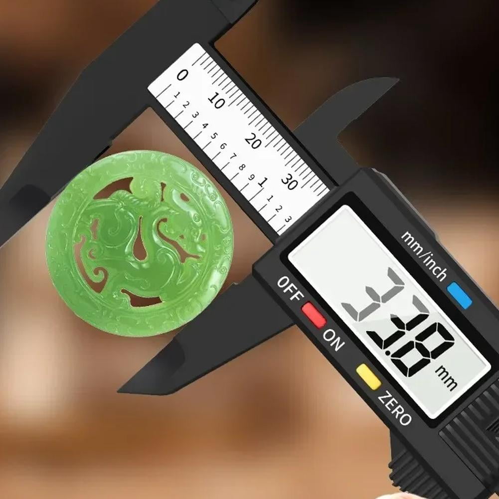 Digital Caliper 150mm 6 Inch High Precision Carbon Fiber Electronic Vernier Caliper 3 in 1 Measuring Tool Large LCD Screen Lightweight Non Marring for Jewelry Crafts