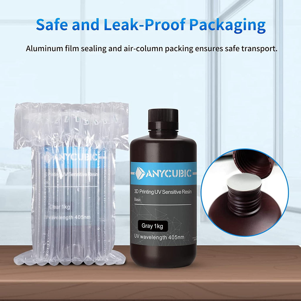 ANYCUBIC Water-Wash Resin For LCD 3D Printer High Precision Low Odor Low Viscosity 3D Printing Standard Photopolymer(Gray 2kg)