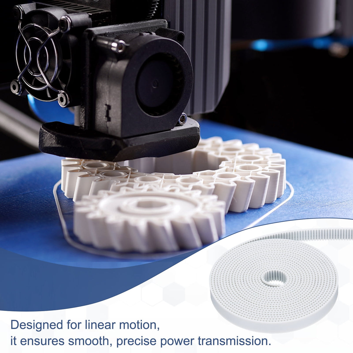 Uxcell Polyurethane PU Steel Cord 2GT Timing Belt 10x2000mm2mm Pitch 2mm Thick White Open Loop Pulley Timing Belt for 3D Printer