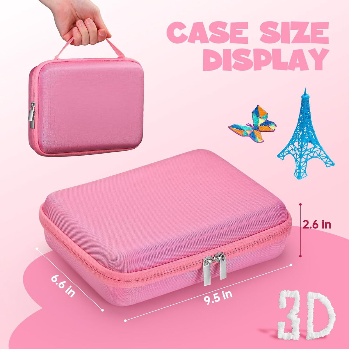 Hard Case Compatible with 3Doodler Start+ Essentials (2023) for 3D Pen Set for Kids, Art Activity Set Carrier Case for Printing Filament Refill and USB Charger,Blue (Box Only)