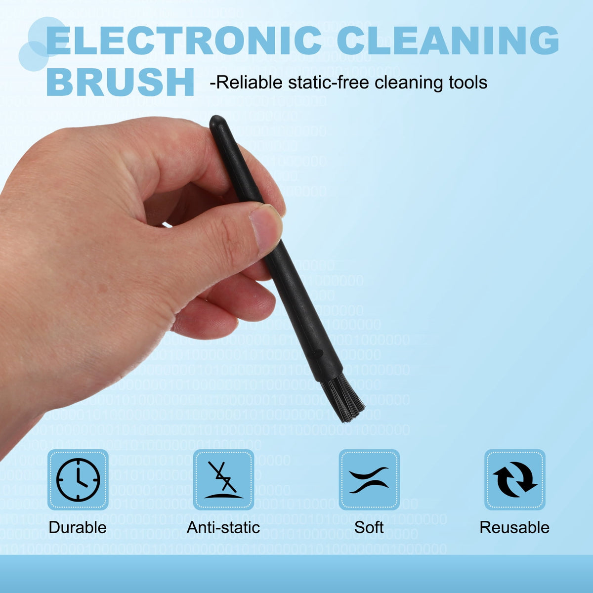 Uxcell ESD Brush, 3Pcs Electronic Cleaning Brush Set with Tweezers Anti Static Cleaning Tools Plastic Pen-Shaped Nylon for PCB Computer Keyboard Camera 3D Printers, 18x11mm Bristles