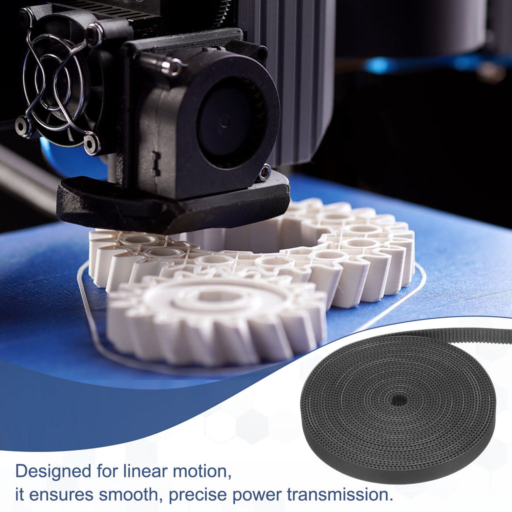 Uxcell Dustproof Rubber 2GT Timing Belt 10x5000mm 2mm Pitch 1.5mm Thick Black Open Loop Pulley Timing Belt for 3D Printer