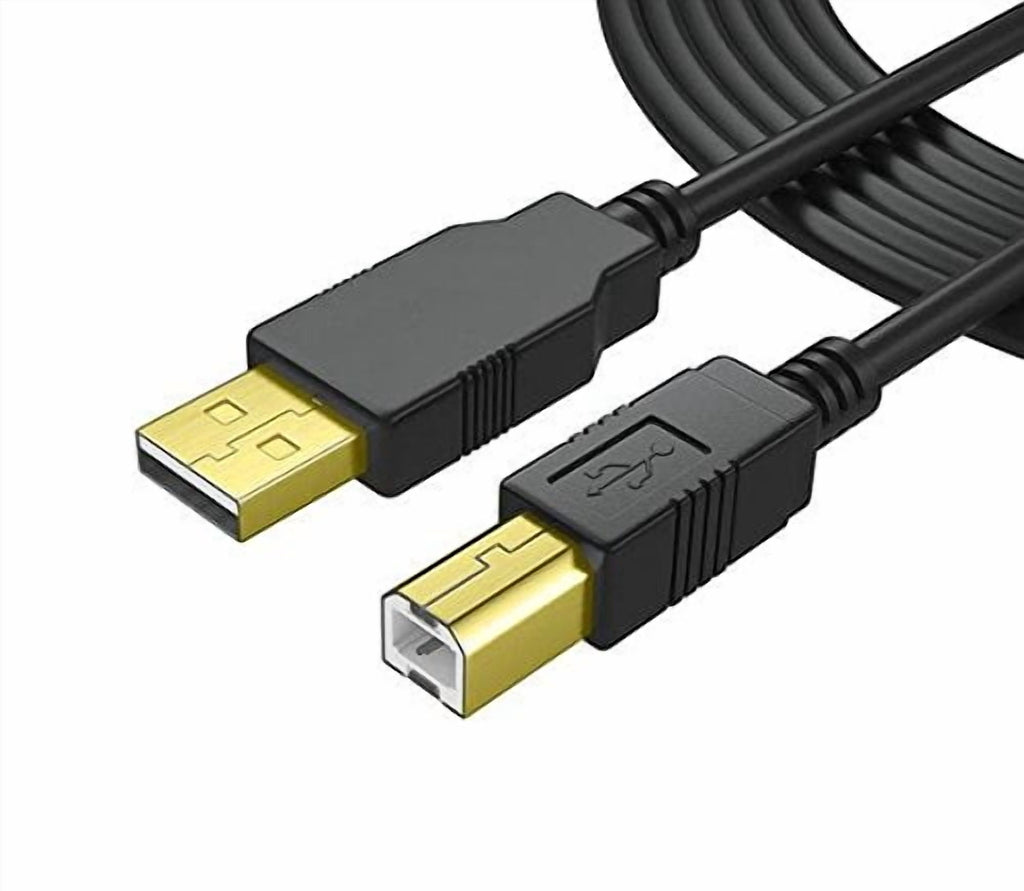 OMNIHIL Replacement (WHT) 8FT AC Cord + (15FT) 2.0 USB Cable for XYZprinting da Vinci 2.0 Duo 3D Printer