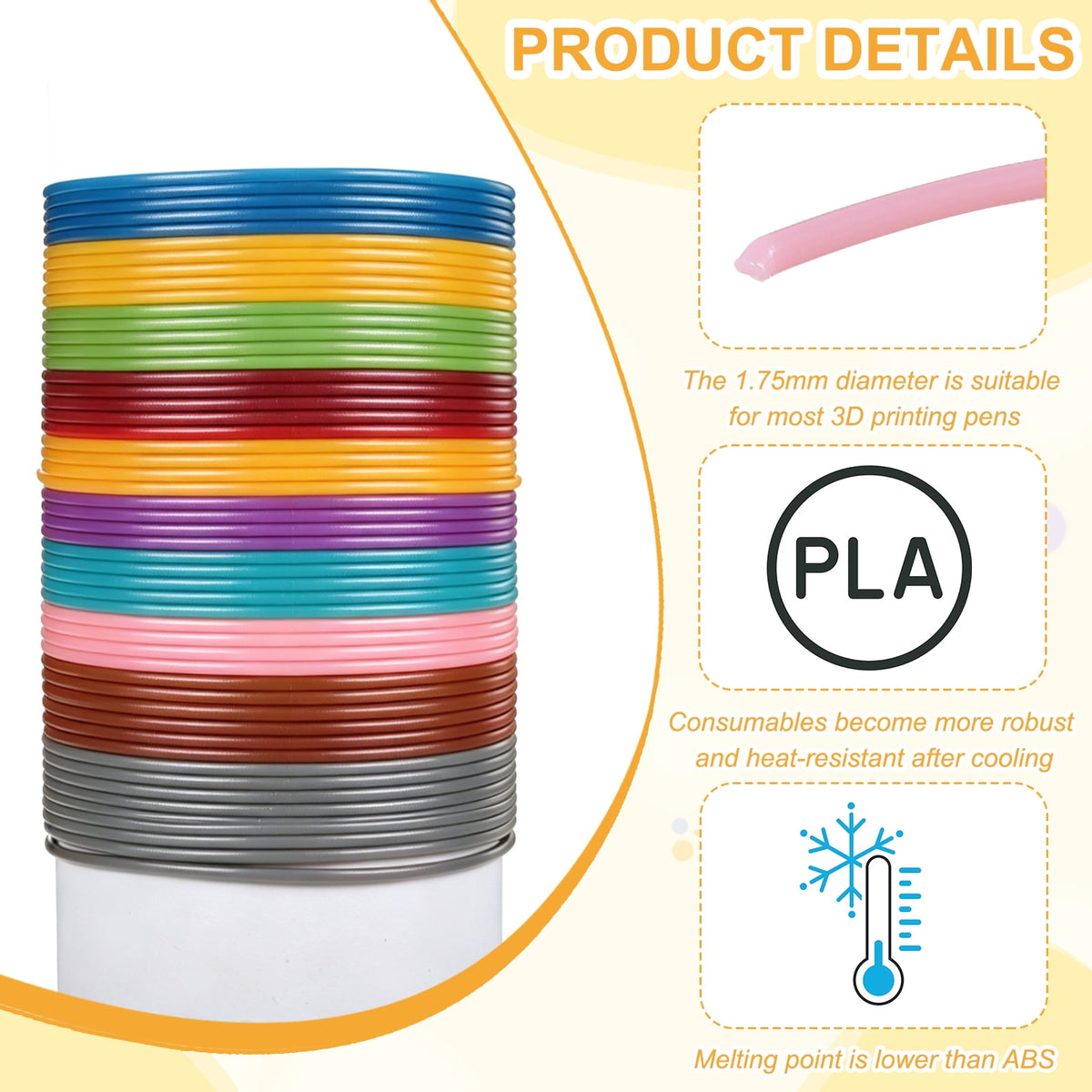 Uxcell 3D Pen Filament 3Pcs 1.75mm Total Length 196.8 Feet Water Pink PLA, 3D Pen Filament Refills Low Warping, for Creating Pictures Printed Model Printing Pen
