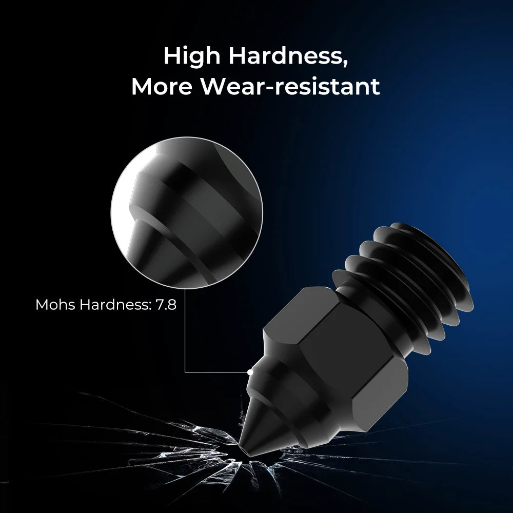Creality 8PCS High-end Hardened Steel Nozzle Kit, 0.25, 0.4, 0.6, 0.8mm High Hardness and Wear Resistance Nozzles for Ender-3/3 Pro/V2/Neo/Max/S1, Ender 5/Pro/Plus, CR-6 SE, CR-10 3D Printers