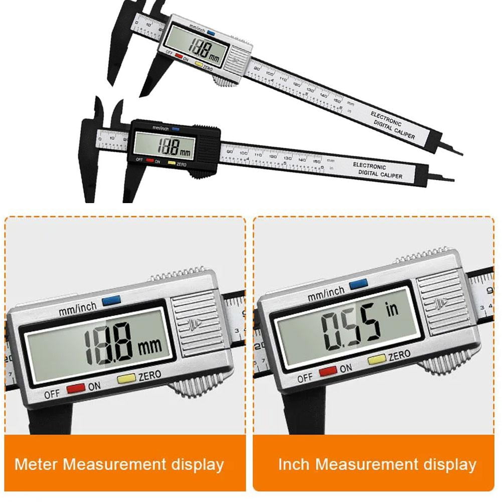 Digital Caliper 6 Inch Electronic Vernier Caliper 150mm Ruler Micrometer Tool with LCD Display for Precise Measurements