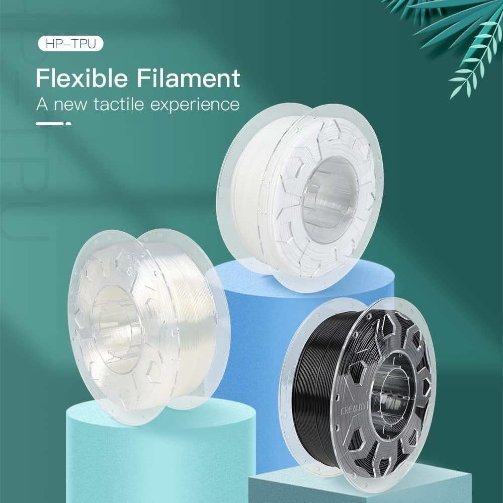 Creality HP-TPU 3D Printing Filament, 1kg(2.2lbs) 1.75mm with High Flexibility UV Resistant Anti-Aging,Transparent